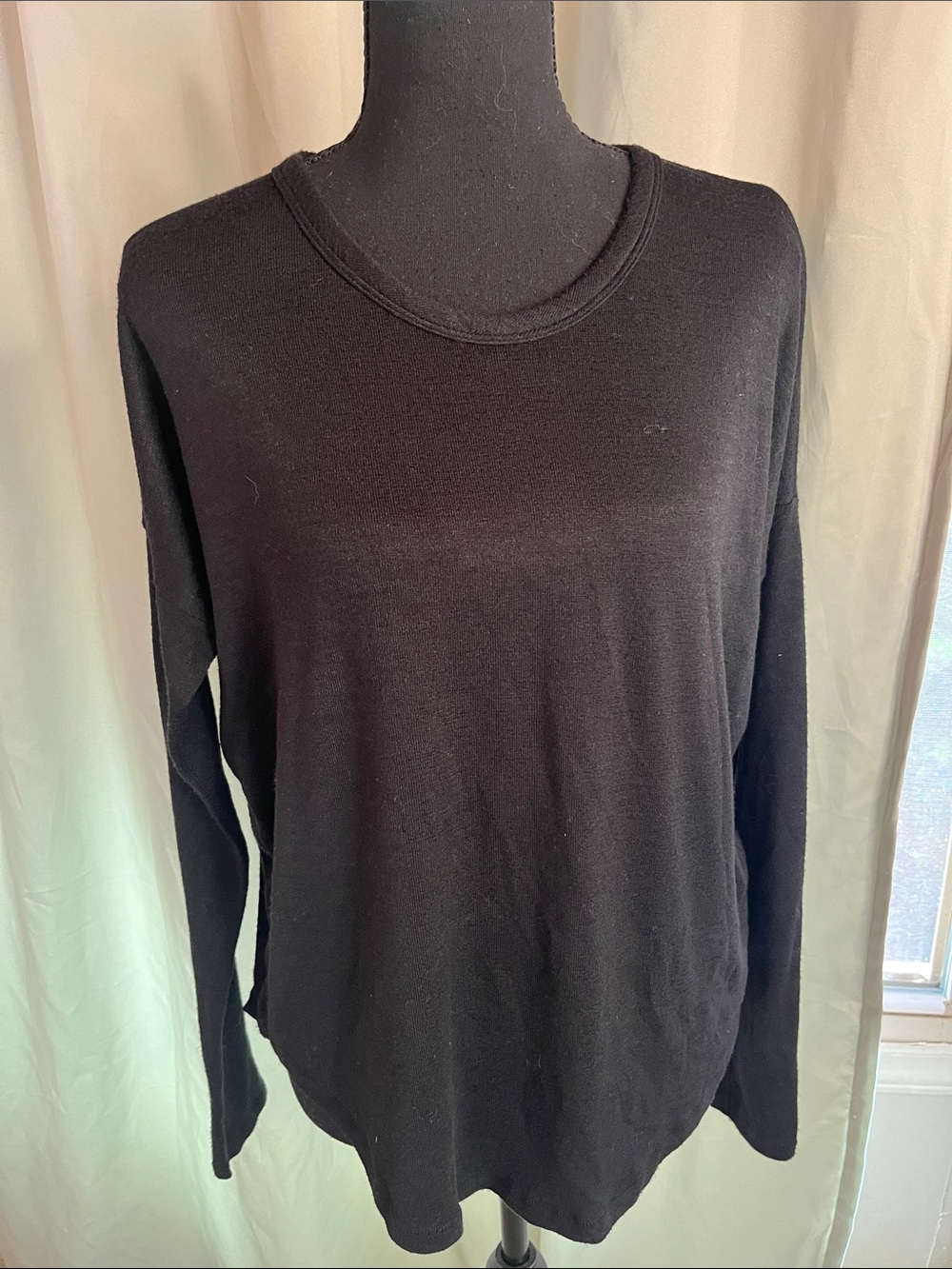 Rag & Bone Black Crewneck Lightweight Soft Sweater Top